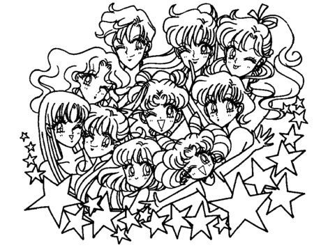 Sailor Moon Stars Coloring Page